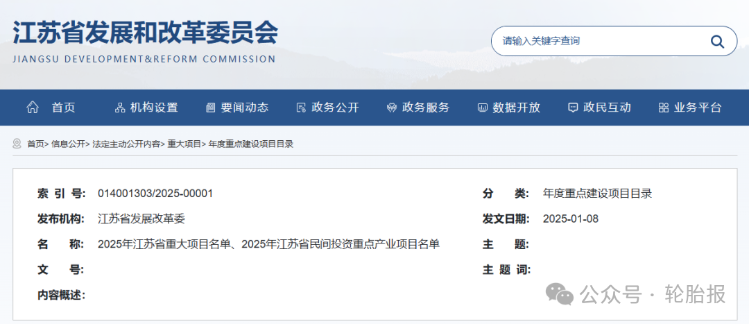 中策橡胶投资54.22亿，年产2500万条轮胎项目入选江苏省2025年重大项目！图1