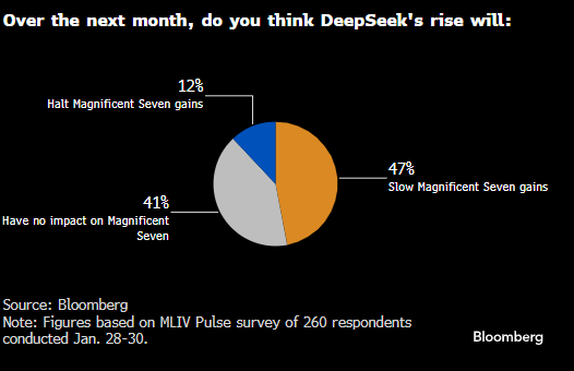 调查：DeepSeek似无力撼动七巨头股价 投资者不打算减持美股图1